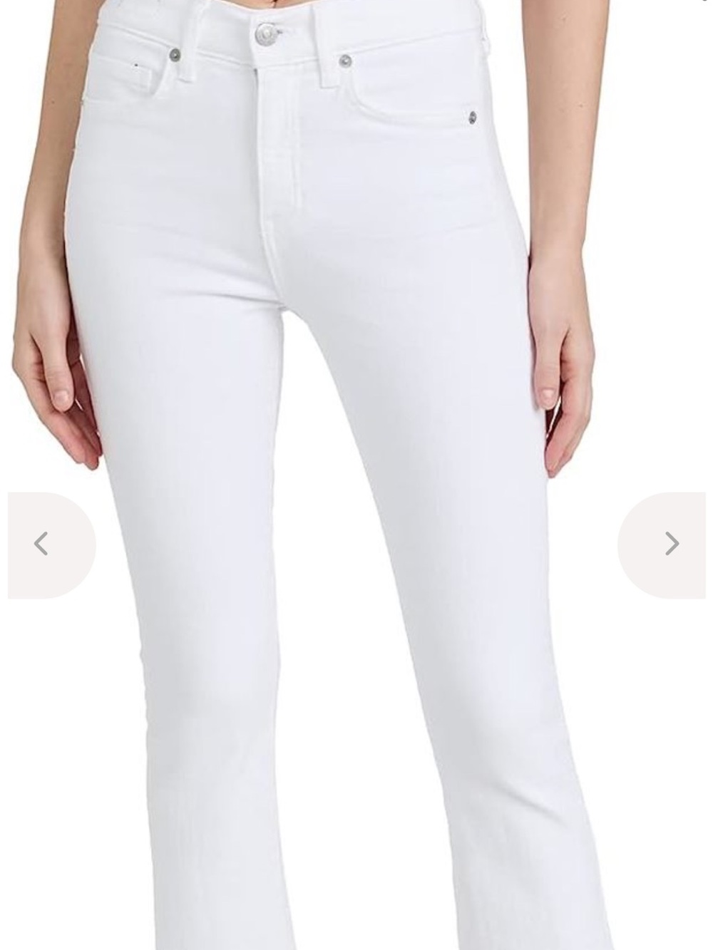 Veronica Beard Carly Kick Flare High Rise Jeans white